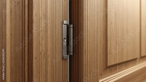 Close-up of a door hinge on...