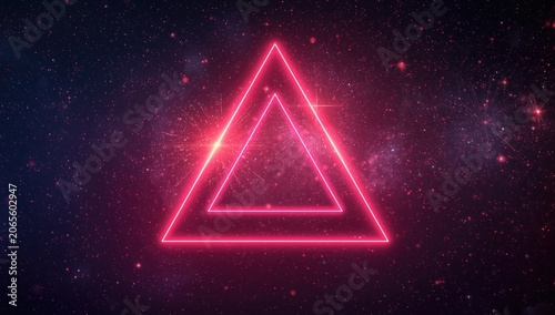 Neon pink triangle on a cos...