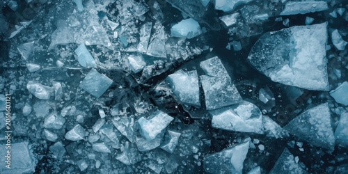 Seal swimming among ice fra...
