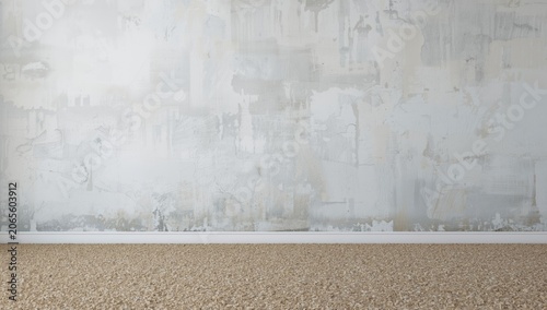 Empty room with textured wa...