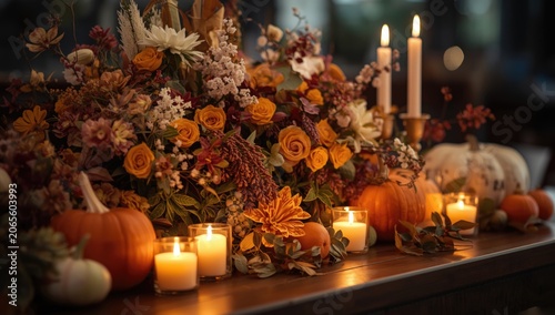 Seasonal decorative setup w...