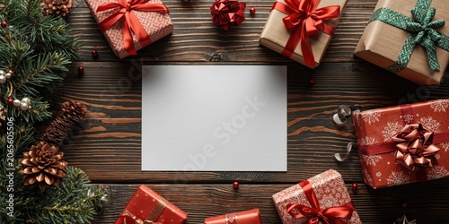 Christmas gifts and blank c...