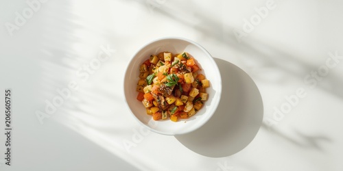 Chopped vegetables and herb...