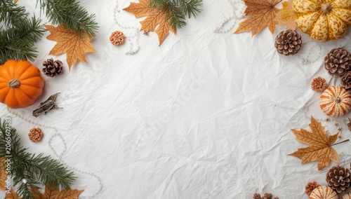 Autumn decorations with pum...