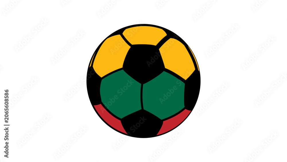 Fototapeta premium Lithuania football flag, color vector illustration