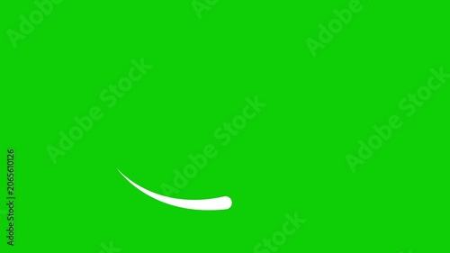 Animated white drop of liquid moving. Fluid effect. Looped video. Vector illustration isolated on green background. 