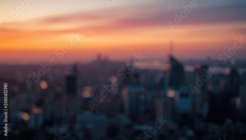 Scenic sunset city panorama...
