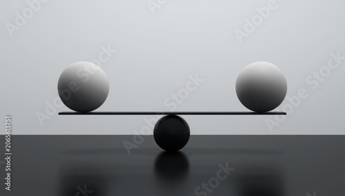 Gray and white spheres bala...