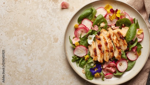 Healthy spring dish of sala...