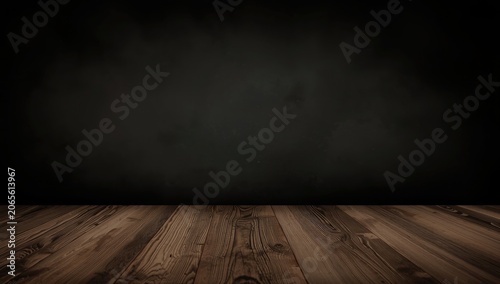 Wooden floor with dark text...