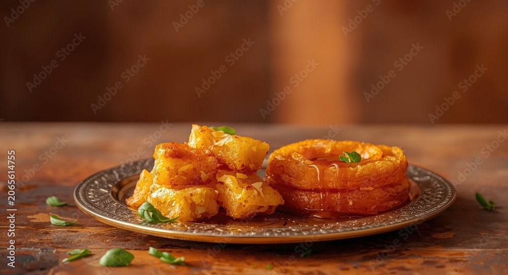 Fototapeta premium Traditional Gujarati snack with crispy fafda and syrupy jalebi combo