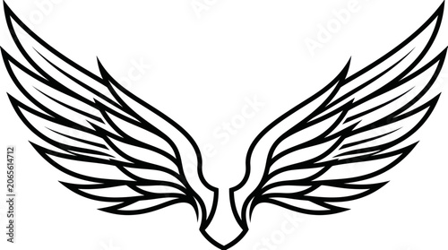 Foto Detailed black wing graphic for logo design.