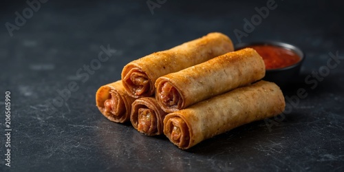 Spring rolls with rich red ...