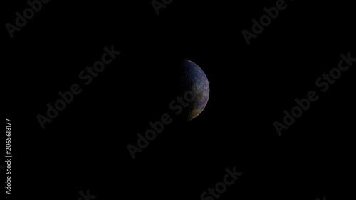 Planet plutıo and space. 3d illustration