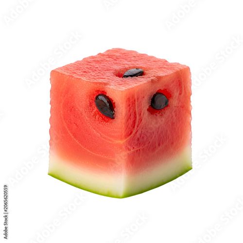 Fresh Watermelon Cube Fruit Slice.