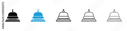 Fotografía Bell concierge icons vector illustrations in black and blue colors for web and u