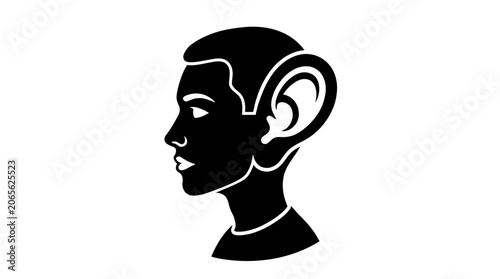 Side View of a Human Head.