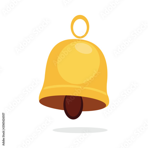 Illustration of a golden bell isolated on white background
