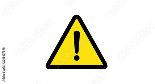 Yellow warning triangle with black border and exclamation mark inside
