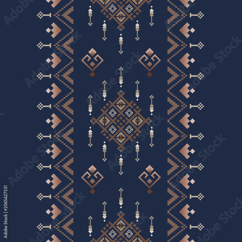 Ethnic boho seamless pattern, geometric tribal fabric design, tribal geometric seamless, neckline embroidery inspired pattern, collar, clothes, textile border, yoke, decorative border
