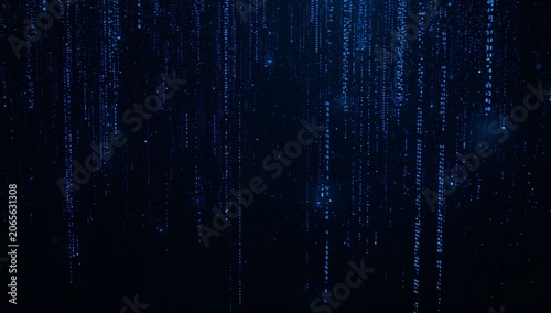 Digital code waterfall abstract background representing data flow and cybersecurity themes