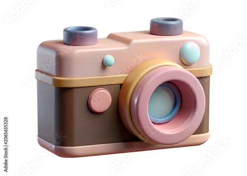 Vintage pink and brown film camera