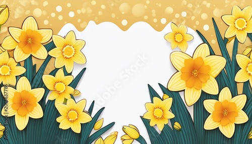 background with yellow daffodils for your text