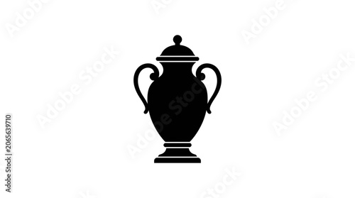 Black Silhouette of Trophy Cup.
