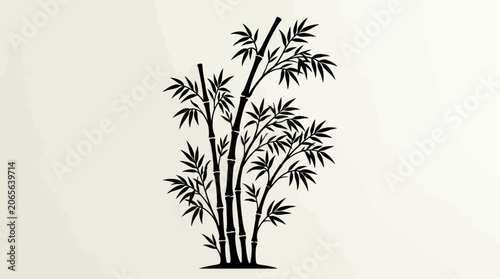 Black silhouette of tropical palm trees.