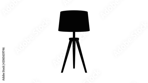 Black Tripod Lamp With Shade.