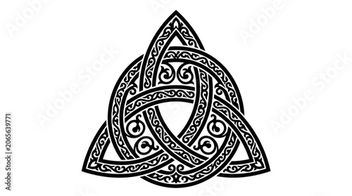 Celtic knotwork Trinity knot symbol.