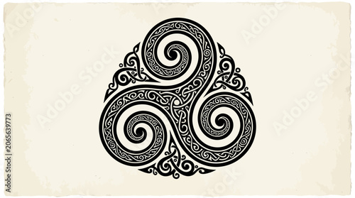 Celtic knotwork spiral design symbol.