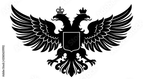 Double headed eagle heraldry symbol icon.