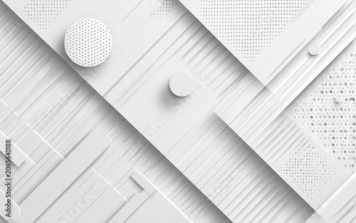 Clean Abstract White Geometric Background with Diagonal Lines and Circular Elements in a Modern Minimalist Style