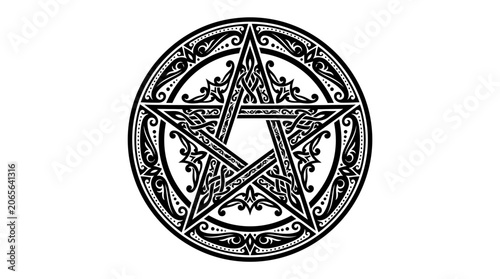 Pentagram Symbol Design Element Icon.