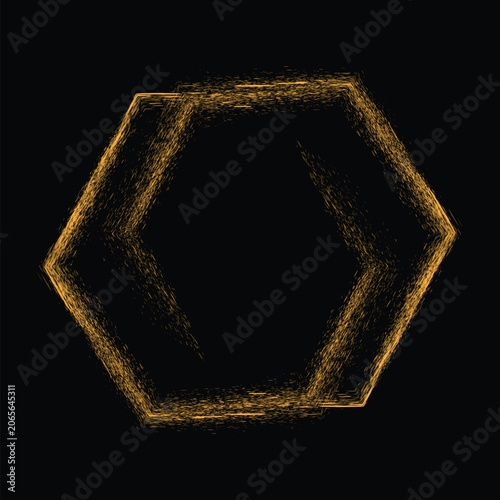 Polygon Abstract Golden Glitter
