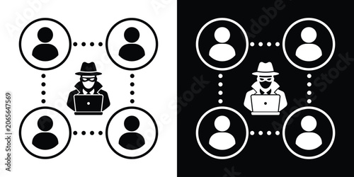 Tableau sur toile Spy hacker spying on connected network users