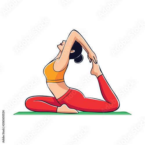Woman Performing Yoga Pose on Mat