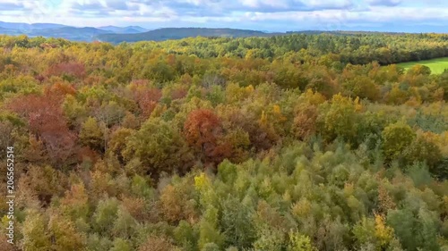 Landscape and hyperlpase by drone, Auvergne, France.