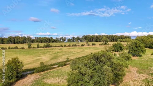 Landscape and hyperlpase by drone, Auvergne, France.
