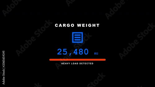 Heavy cargo weight data monitoring animation for industrial logistics
