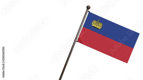 Photos A realistic 3D render of the Liechtenstein national flag waving on a wooden flag