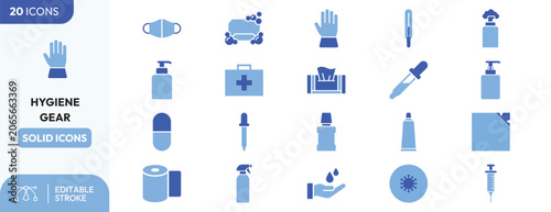 Cuadro en lienzo Hygiene Safety icon set