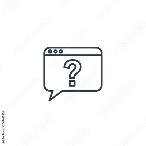 Online help window icon with question mark symbol.