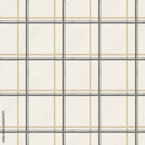 Neutral Windowpane Plaid Seamless Check Pattern