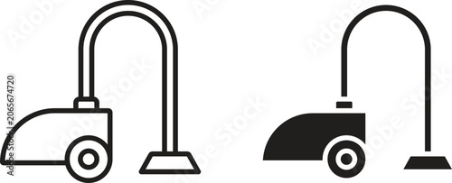 Vacuum cleaner icon vector editable. black vectors set