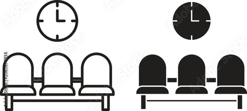 Photos Waiting Room icon vector editable. black vectors set