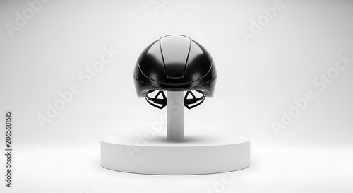 Modern cycling helmet design mockup, blank spaces for text