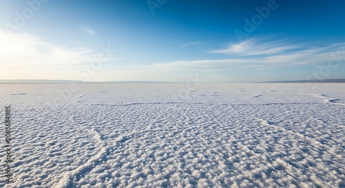 Aerial view of snowy mountain peaks at sunrise.