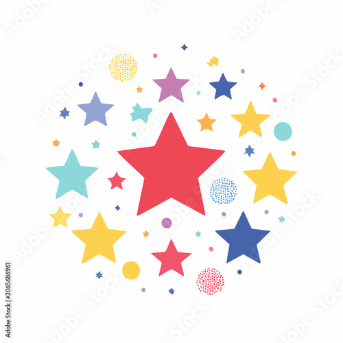 Colorful Stars and Circles Pattern